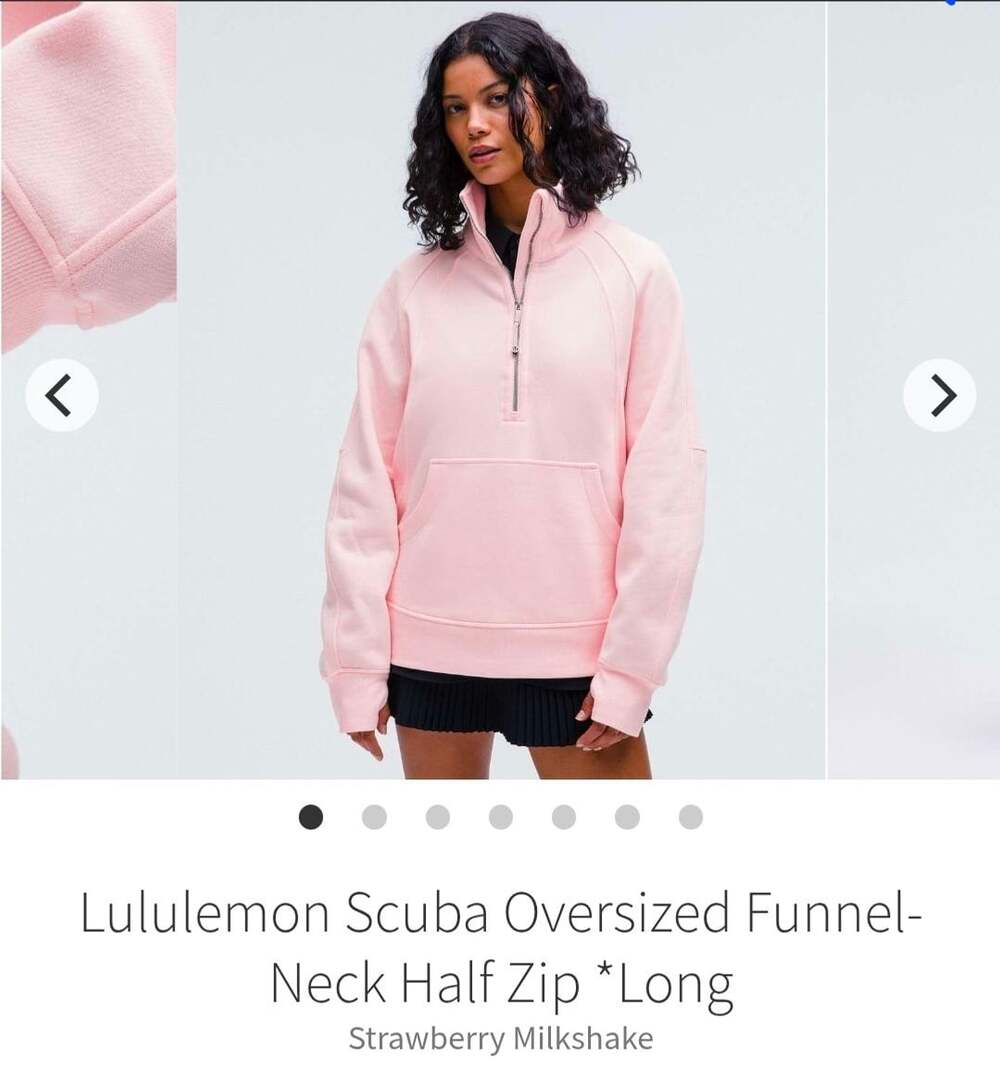 Lululemon Scuba Oversized Funnel Neck Half Zip * Long Strawberry Milkshake